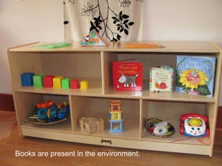 Books are present in the environment. 