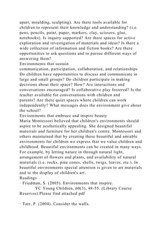 Environments That Inspire Author(s) Susan Friedman So.docx