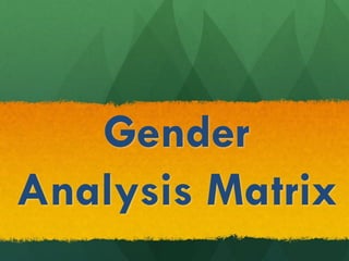 Gender
Analysis Matrix
 
