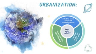 URBANIZATION:
5
industrial waste
water and
sedimentpollution
 