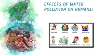 EFFECTS OF WATER
POLLUTION ON HUMANS:
7
 