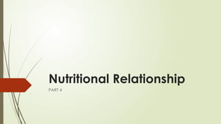 Nutritional Relationship
PART 4
 