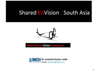 Shared  En Vision  :  South Asia   Dr. Avanish Kumar, India Email:  avanish@mdi.ac.in  Alternative En Vision  Framework 