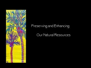 Preserving and Enhancing

   Our Natural Resources
 