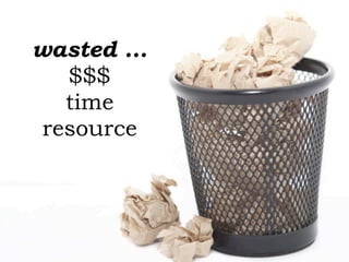 wasted ...
$$$
time
resource
 