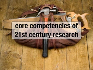 core competencies of
21st century research
 