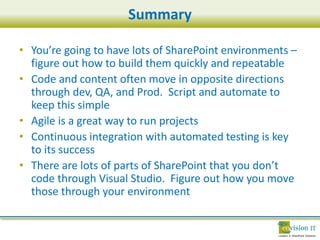 Envision IT - Application Lifecycle Management for SharePoint in the ...