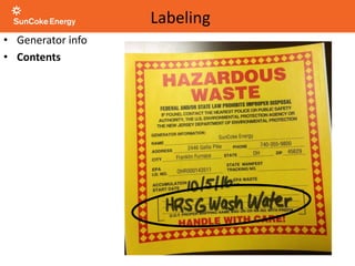 • Generator info
• Contents
Labeling
 