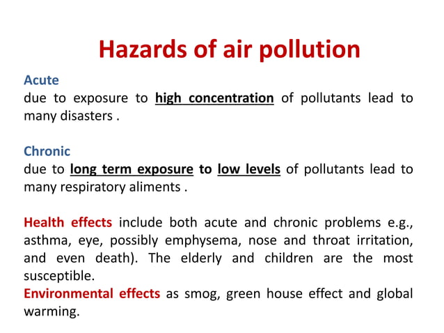 Hazards of air pollution | PPTX | Lung and Respiratory Health ...