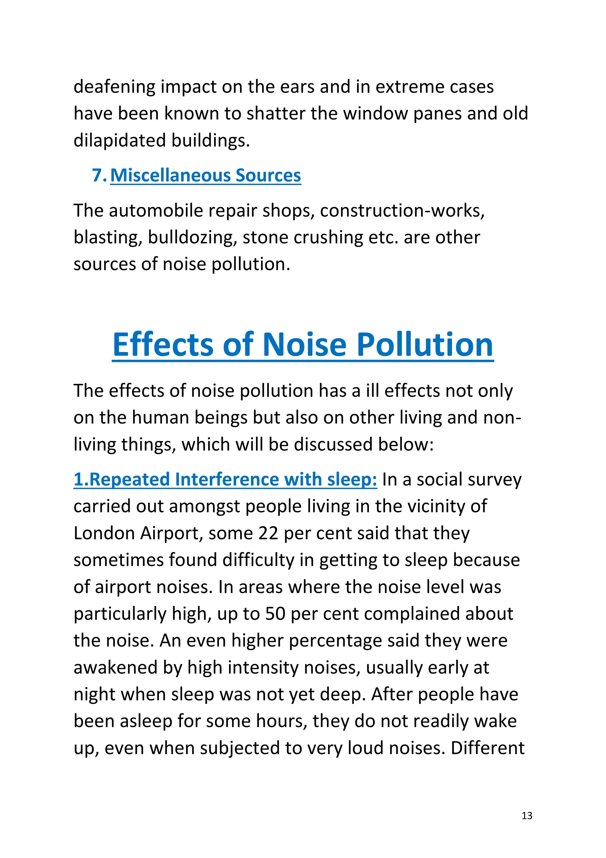 NOISE POLLUTION - Introduction .Types of Noise Pollution | PDF