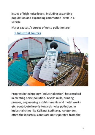 NOISE POLLUTION - Introduction .Types of Noise Pollution | PDF