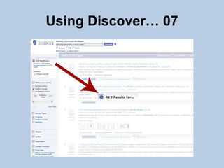 Using Discover… 07
 