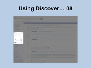 Using Discover… 08
 