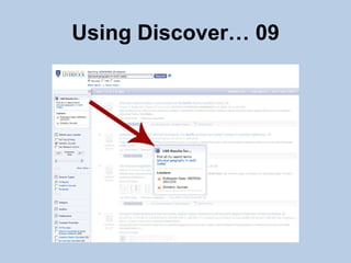 Using Discover… 09
 