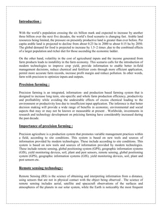 Application of remote sensing in precision farming | PDF