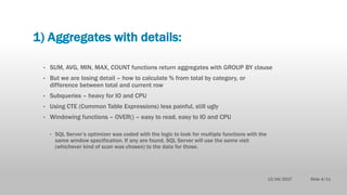 Windowing functions session for Slovak SQL Pass & BI | PPT