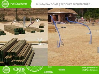 BUNGALOW DOME | PRODUCT ARCHITECTUREPORTABLE DOMES
www.geodomas.eu
info@geodomas.eu
 