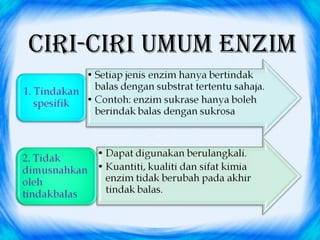 CIRI-CIRI UMUM ENZIM

 