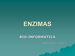 ENZIMAS
BIO-INFORMÁTICA
Rafael Márquez Caballero
 