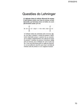 07/05/2015
70
Questões do Lehninger
 