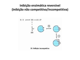 Inibição enzimática reversível
(inibição não competitiva/incompetitiva)
 