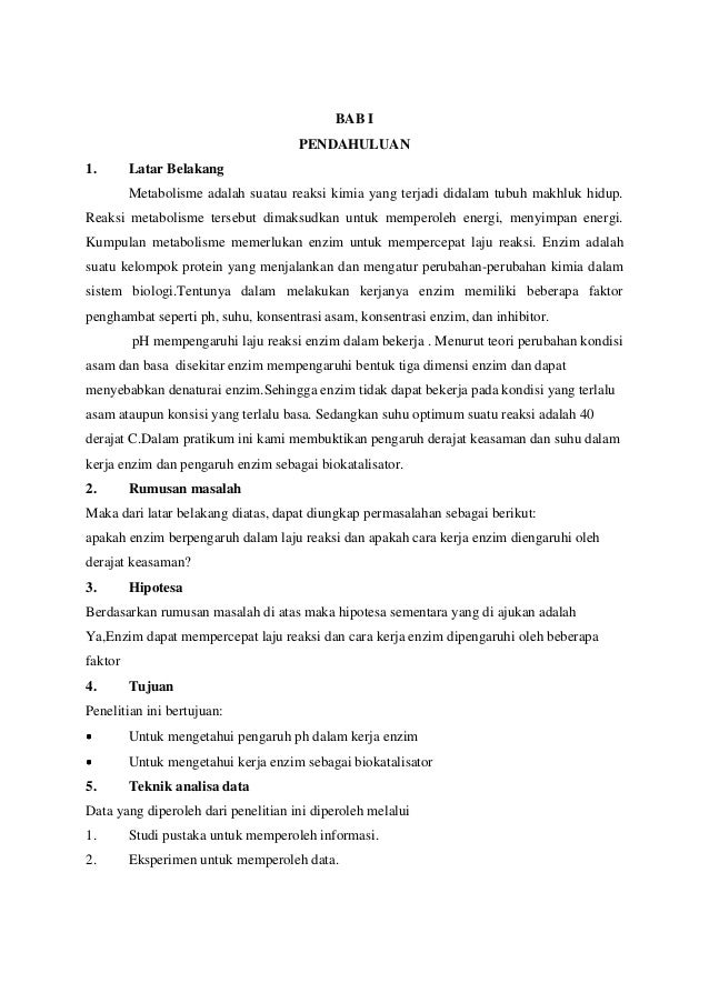 Laporan Percobaan Enzim Katalase
