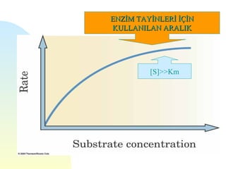ENZİM TAYİNLERİ İÇİN
KULLANILAN ARALIK




         [S]>>Km
 