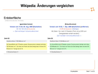 Wikipedia: Änderungen vergleichen 