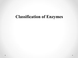 Classification of Enzymes
 