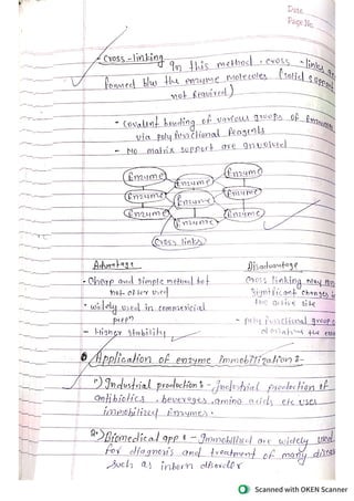 enzyme immobilization biotechnology 6th semester handwriting notes.pdf