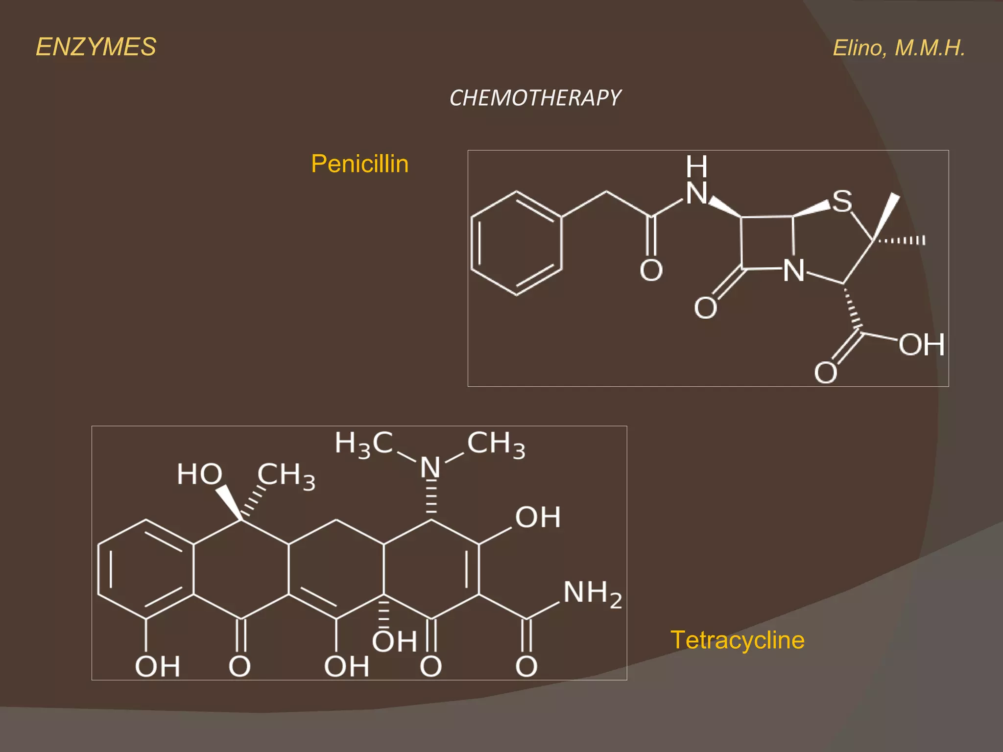 ENZYMES    Elino, M.M.H. CHEMOTHERAPY Penicillin Tetracycline 