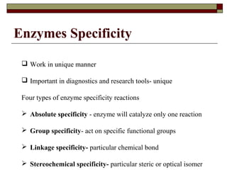 Group Specificity Example Enzymes | PPT