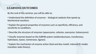 ENZYMES : Structure, Function and Classification | PPTX