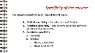 Reaction Specificity Example Enzymes by Dr. Aritri Bir | PPTX