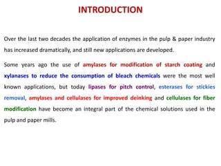 Enzymes are on duty@pulp and paper industry | PDF