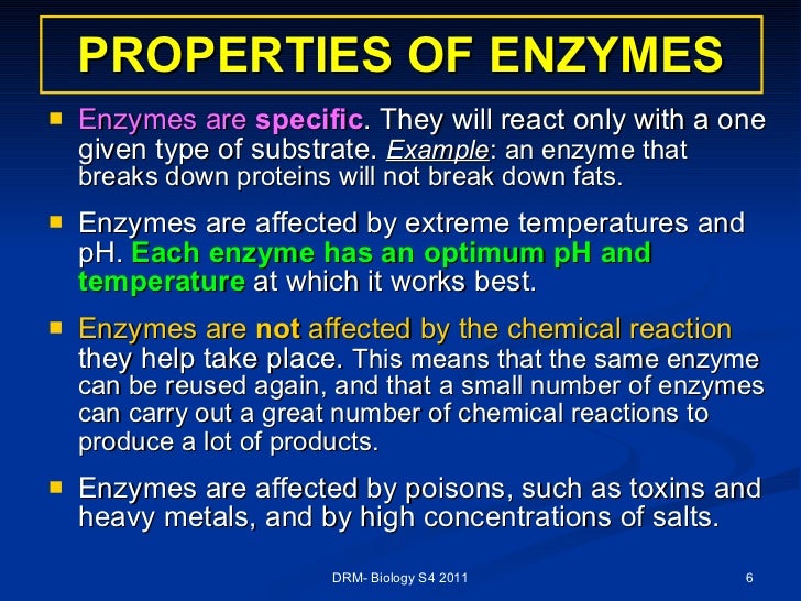 Enzymes for S4 2011IGCSE LEVEL