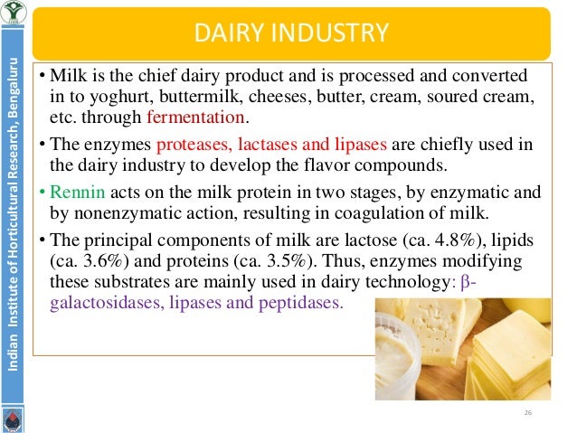 Application of Enzymes in food industry