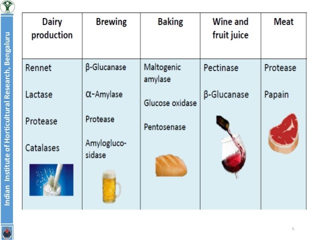 Application of Enzymes in food industry