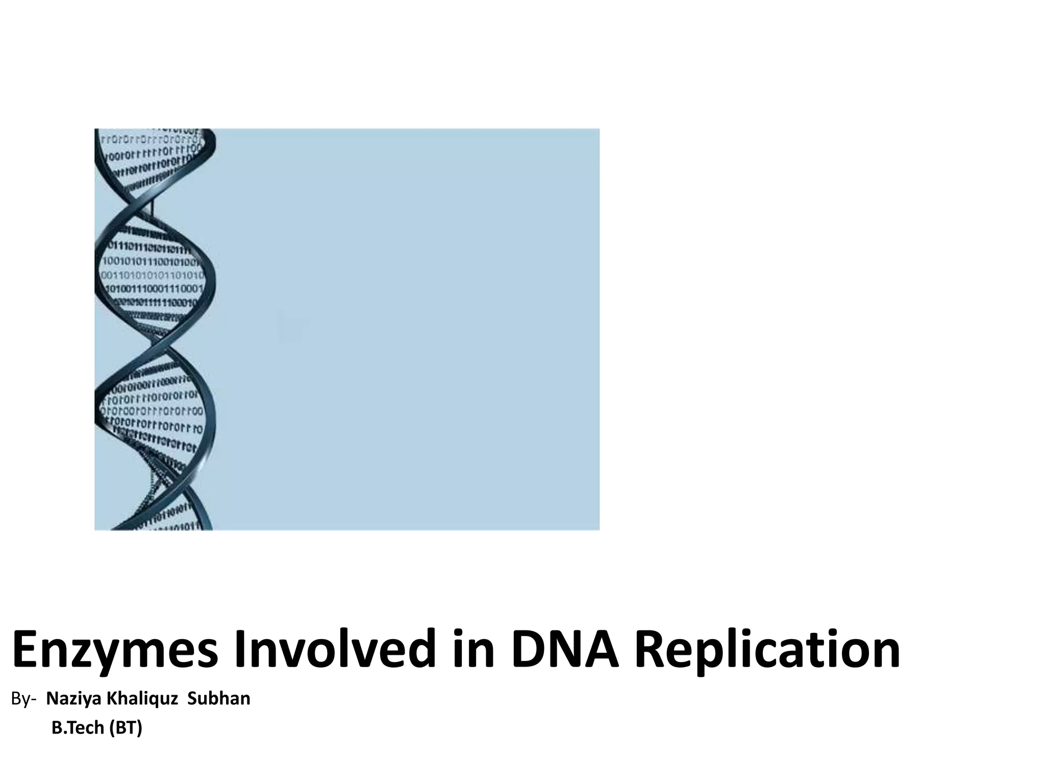 Enzymes involved in dna replication | PPTX