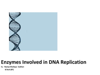 Enzymes Involved in DNA Replication
By- Naziya Khaliquz Subhan
B.Tech (BT)
 