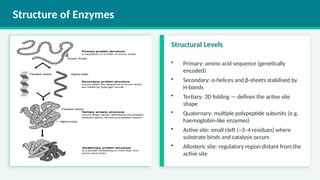 Enzymes in Biological Systems: Structure, Function, and Applications | PPTX