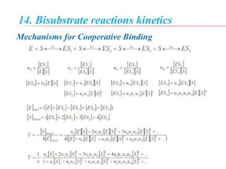 14. Bisubstrate reactions kinetics
Mechanisms for Cooperative Binding
 