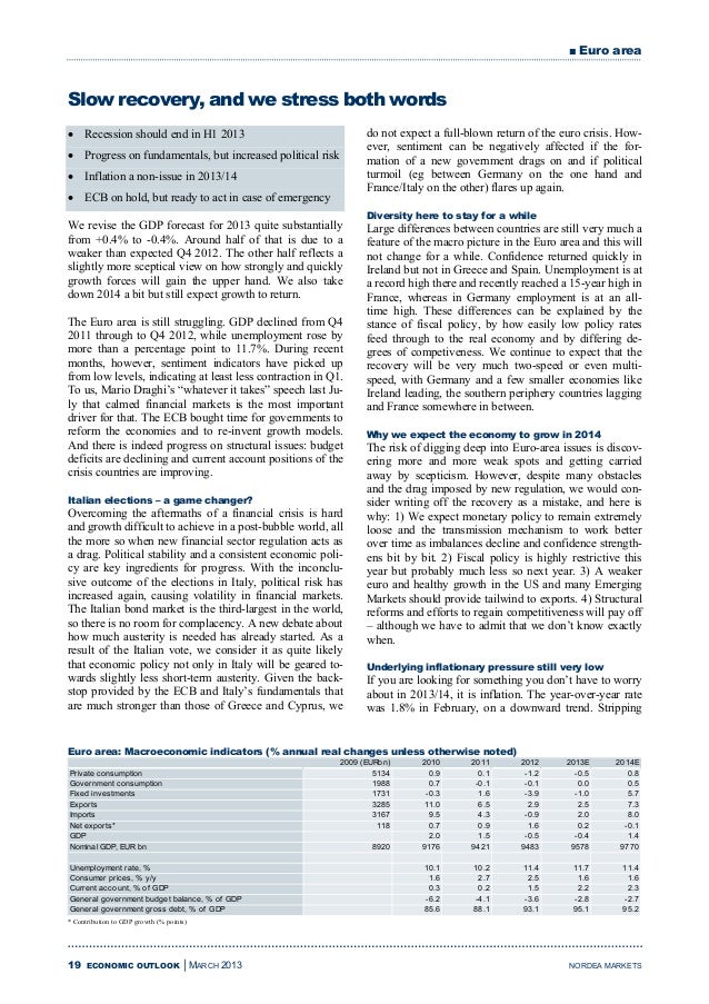 Ekonomiska Utsikter Nordea Bank Mars 2013