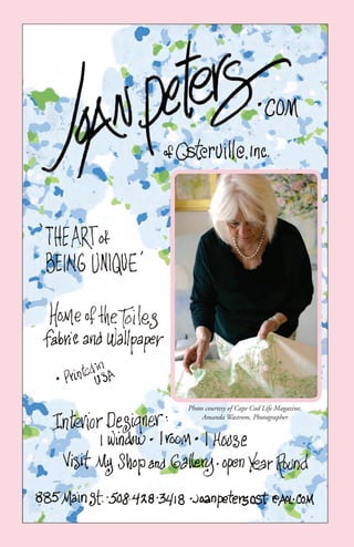 Photo courtesy of Cape Cod Life Magazine,
Amanda Wastrom, Photographer
 