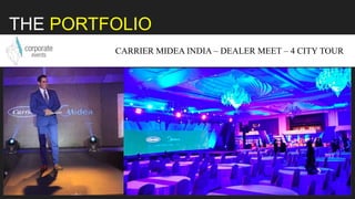 THE PORTFOLIO
CARRIER MIDEA INDIA – DEALER MEET – 4 CITY TOUR
 