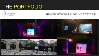 THE PORTFOLIO
SIEMENS SIVACON LAUNCH – 3 CITY TOUR
 