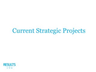 Current Strategic Projects
 