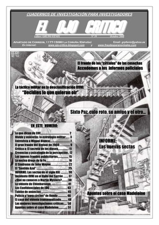 1
s
CUADERNOS DE INVESTIGACIÓN PARA INVESTIGADORES
EELL OOJJOO CCRRIITTIICCOOEditor: GRUPO FÉNIX Nº 59 Octubre 2008
Aparta...