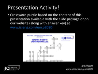 #EOCP2020
www.icieng.com/eocp2020
Presentation Activity!
• Crossword puzzle based on the content of this
presentation avai...