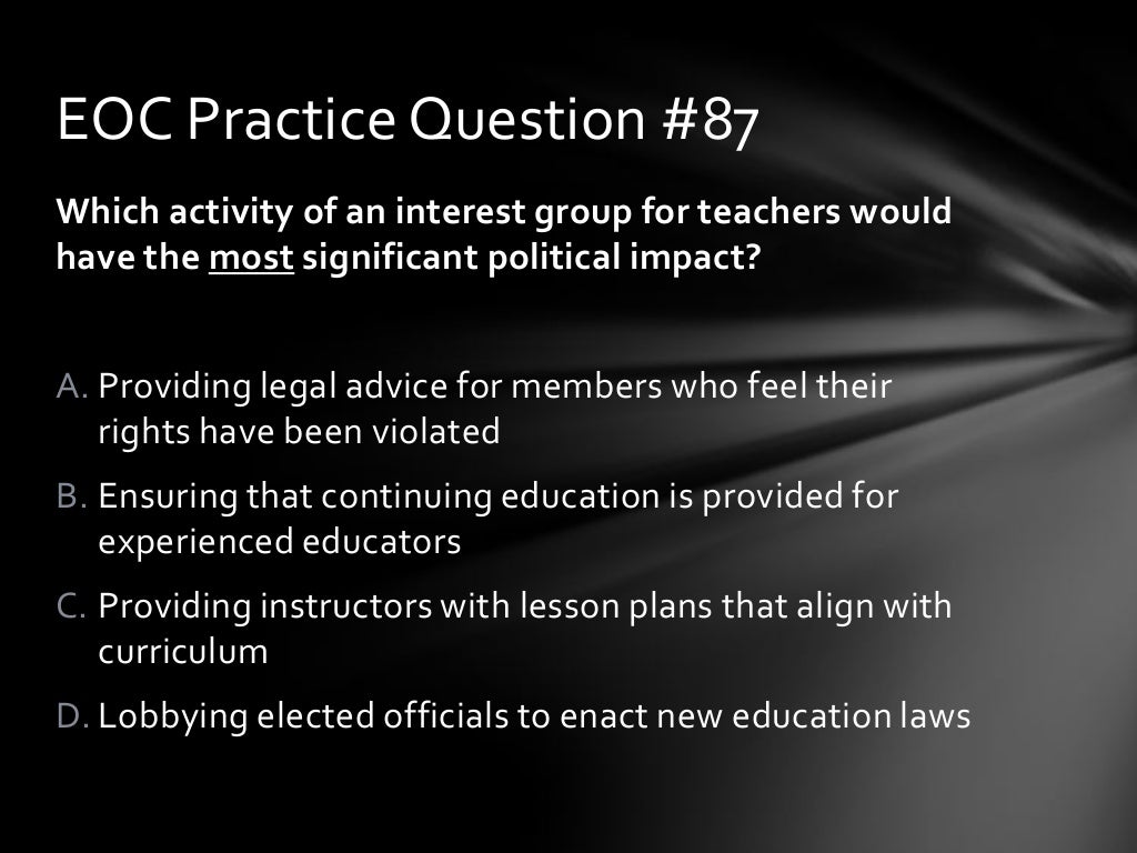 Eoc practice questions